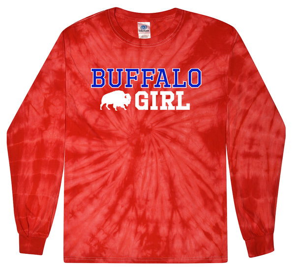 Buffalo Girl - Red Tie Dyed LongSleeve T-shirt
