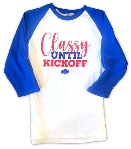 Classy Until Kickoff - Raglan T-Shirt