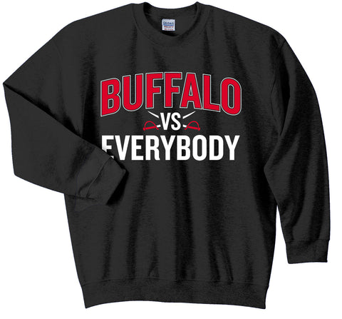 Buffalo Hockey vs Everybody - Black - Crew Neck Sweatshirt