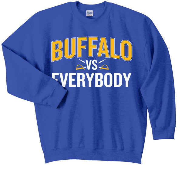 Buffalo Hockey vs Everybody - Royal - Crew Neck Sweatshirt