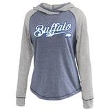 Buffalo Script - BlueGray Ladies Lightweight Crossover Hoodie