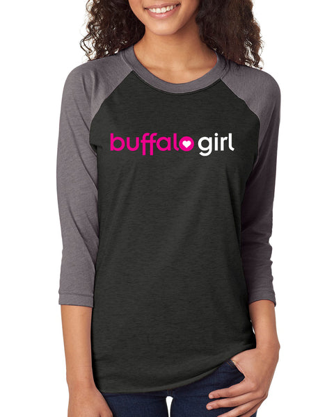 Buffalo Girl Black - Raglan T-Shirt