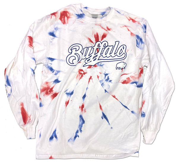 Buffalo Script - White Dyed LongSleeve T-shirt
